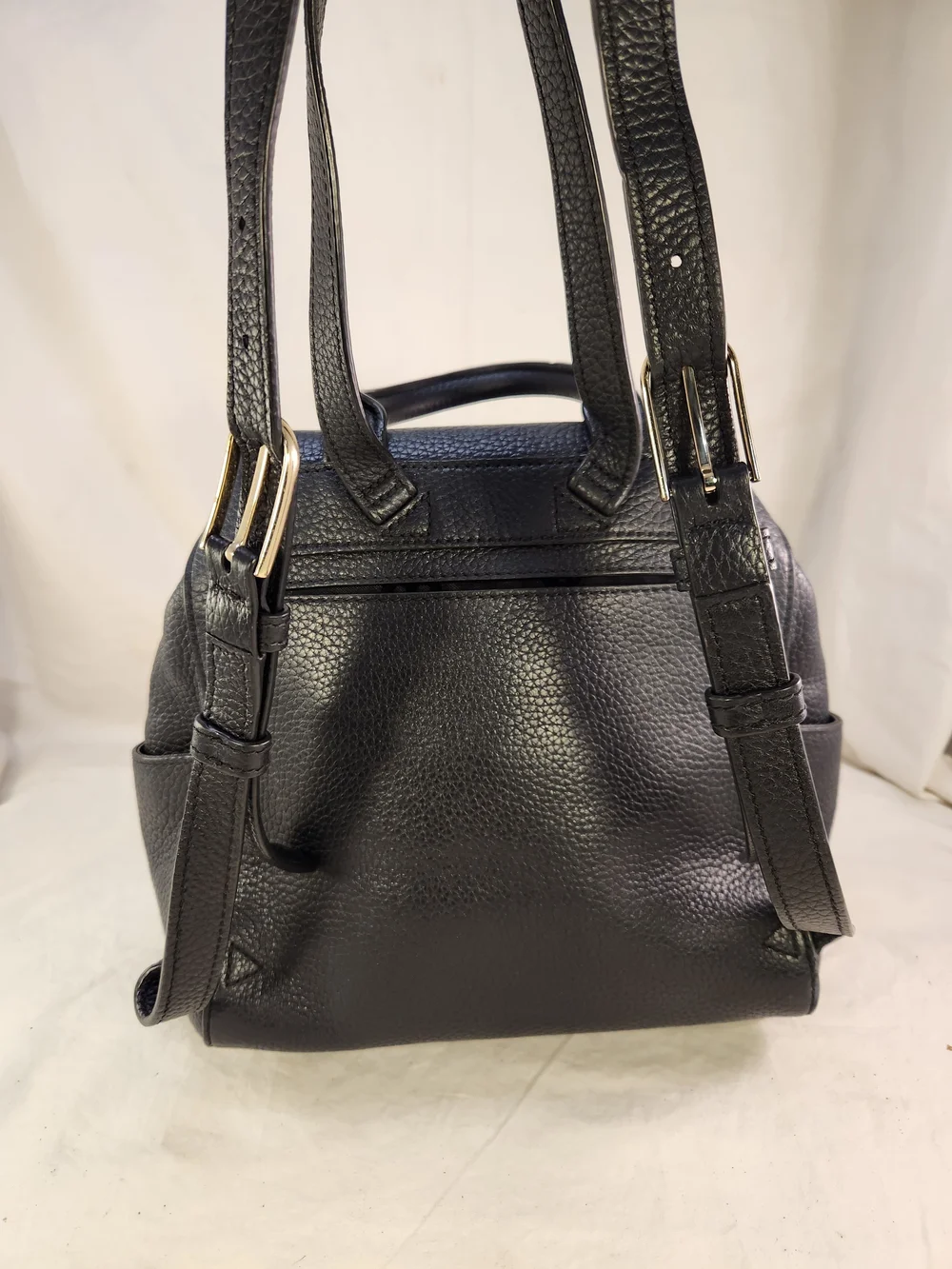 TORY BURCH THEA BLACK PEBBLED LEATHER TASSEL BACKPACK BAG PURSE EXCELLENT